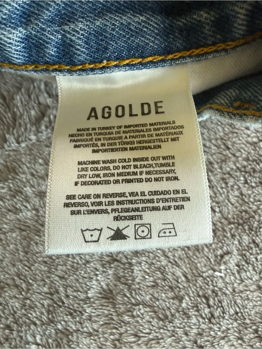 AGOLDE Parker Long- Light Blue Distressed Denim Shorts